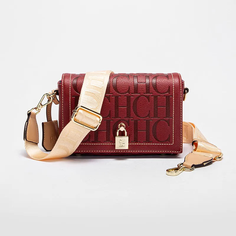CH Fashion Design Model Metal Accessories Buckle Women's Shoulder Bag Luxury Brand 2024 Fashion Solid Colour Printed Head Bag