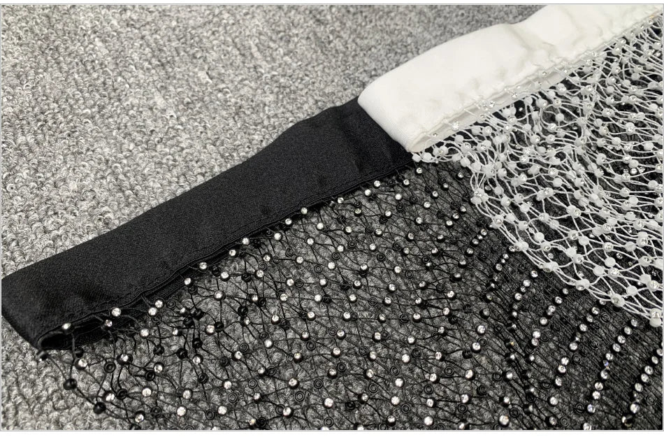 Sparkle Diamante Fishnet Wide Leg Trousers Crystal Mesh Flare Pants High Waisted Rhinestone Split Hem Leggings