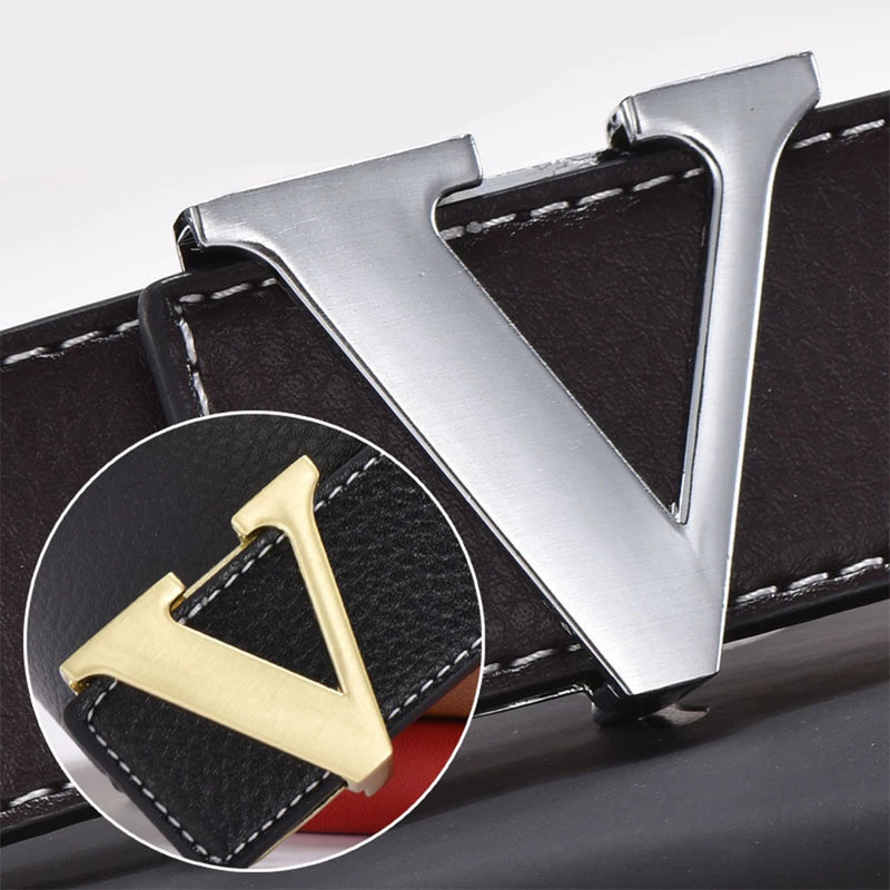 Cinto de design LUCKACE para homens, moda feminina, luxo, letras, fivela lisa, liga, fivela em V, cintos de couro, presentes, cintura