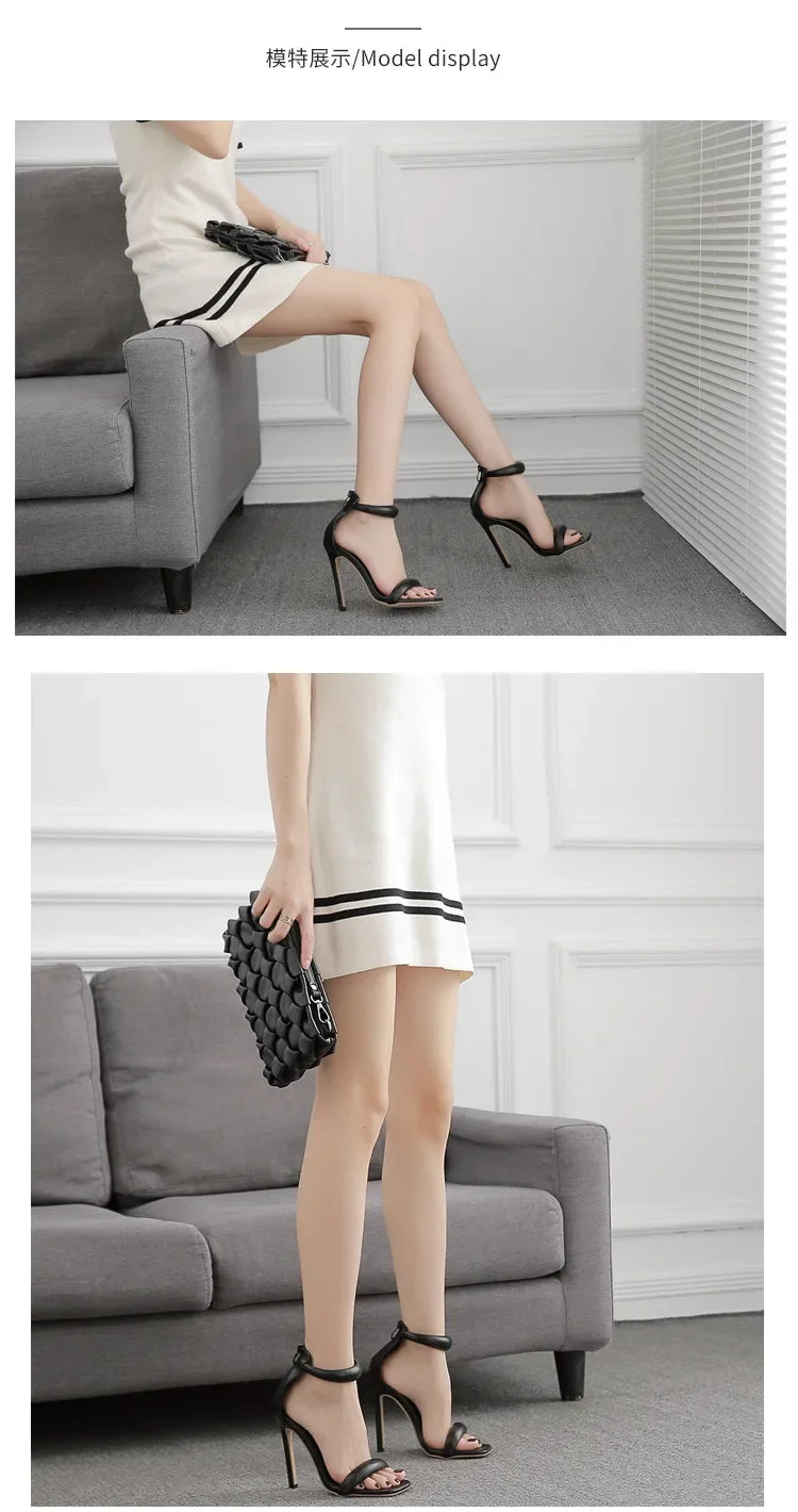 Sexy Luxury Brand Simple Peep Toe Thin High Heels Shoes Women Back Zipper Gold Wedding Banquet Sandals