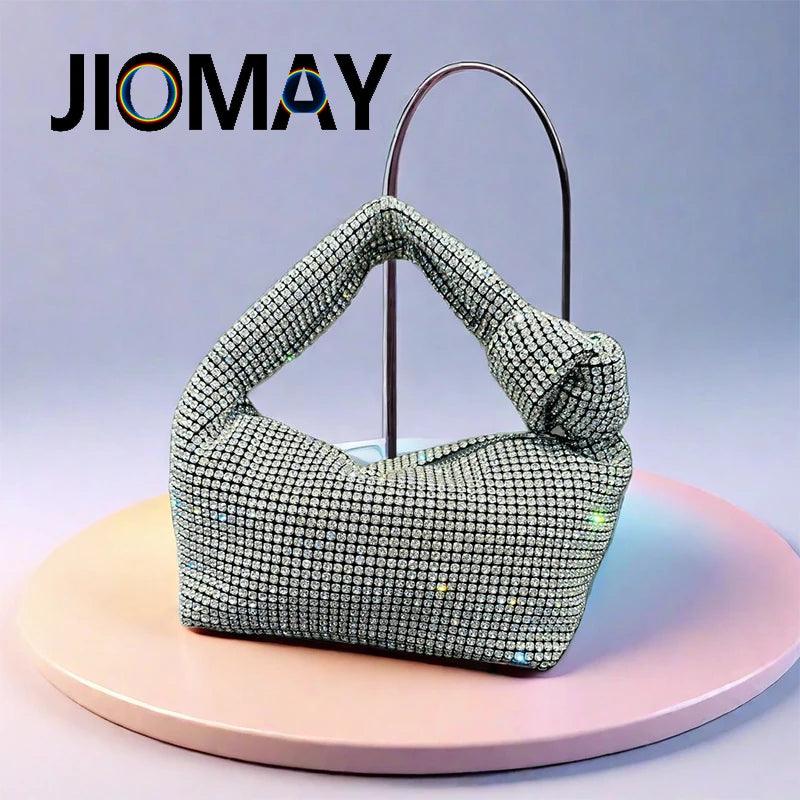 JIOMAY Fashion Rhinestone Purse Trends Hand Bags For Women 2024 New Elegant And Versatile Party Evening Clutch Bag Makeup Bag - CRAVO ROSE