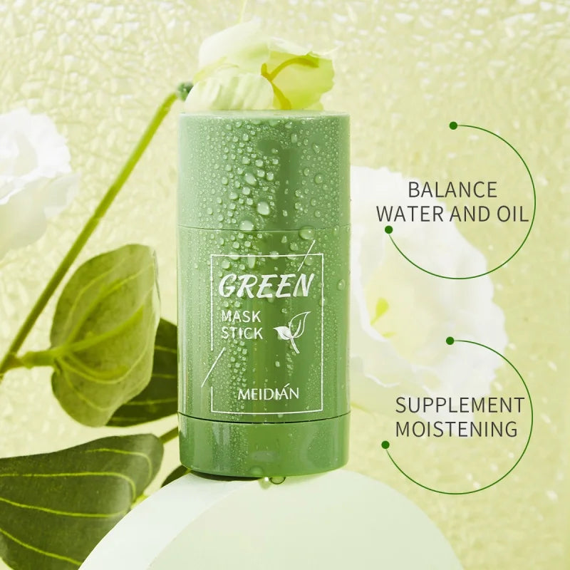 Máscara Facial Original Removedora de Cravos e Chá Verde Sólida, Trata Acne, Manchas e Pontos Pretos, Creme em Bastão para Limpeza, Diminui Poros e Cuidados com a Pele