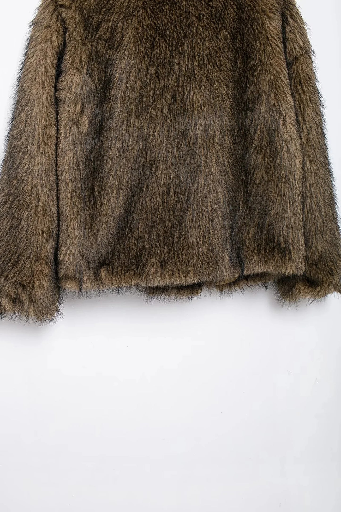 KONDALA 2026 Spring Summer Casual Faux Fur Brown Women Warm Jackets Valentine‘s Day Turn Down Collar Oversized Elegant Coats