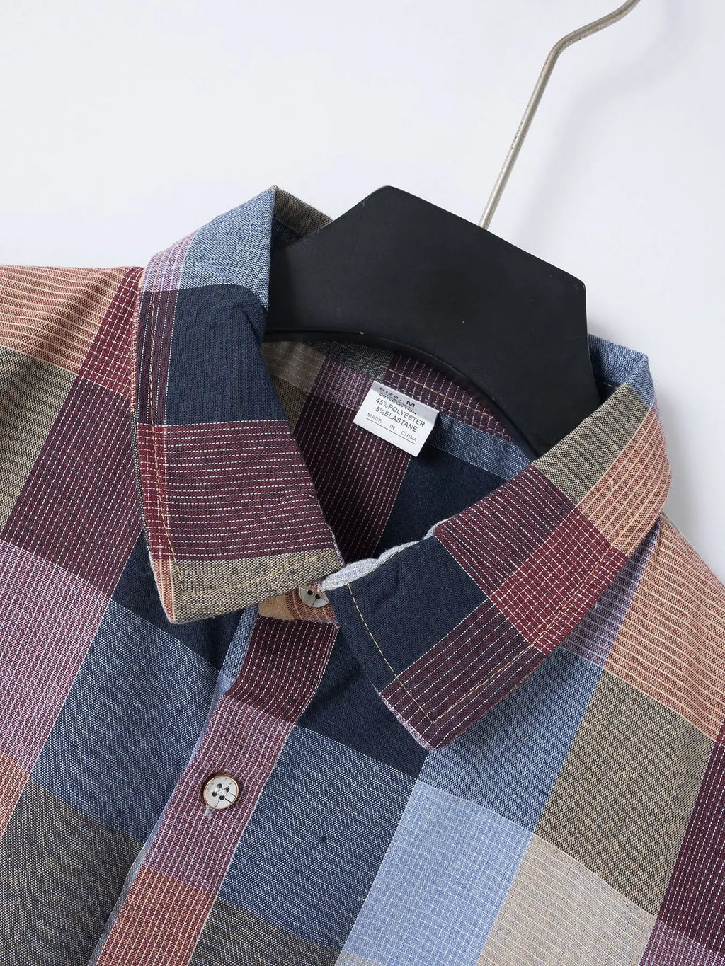 2024 Cross Border Amazon Summer New Plaid Shirt Summer Men's Short Sleeve Lapel Youth Casual Short Sleeve Men's Shirt