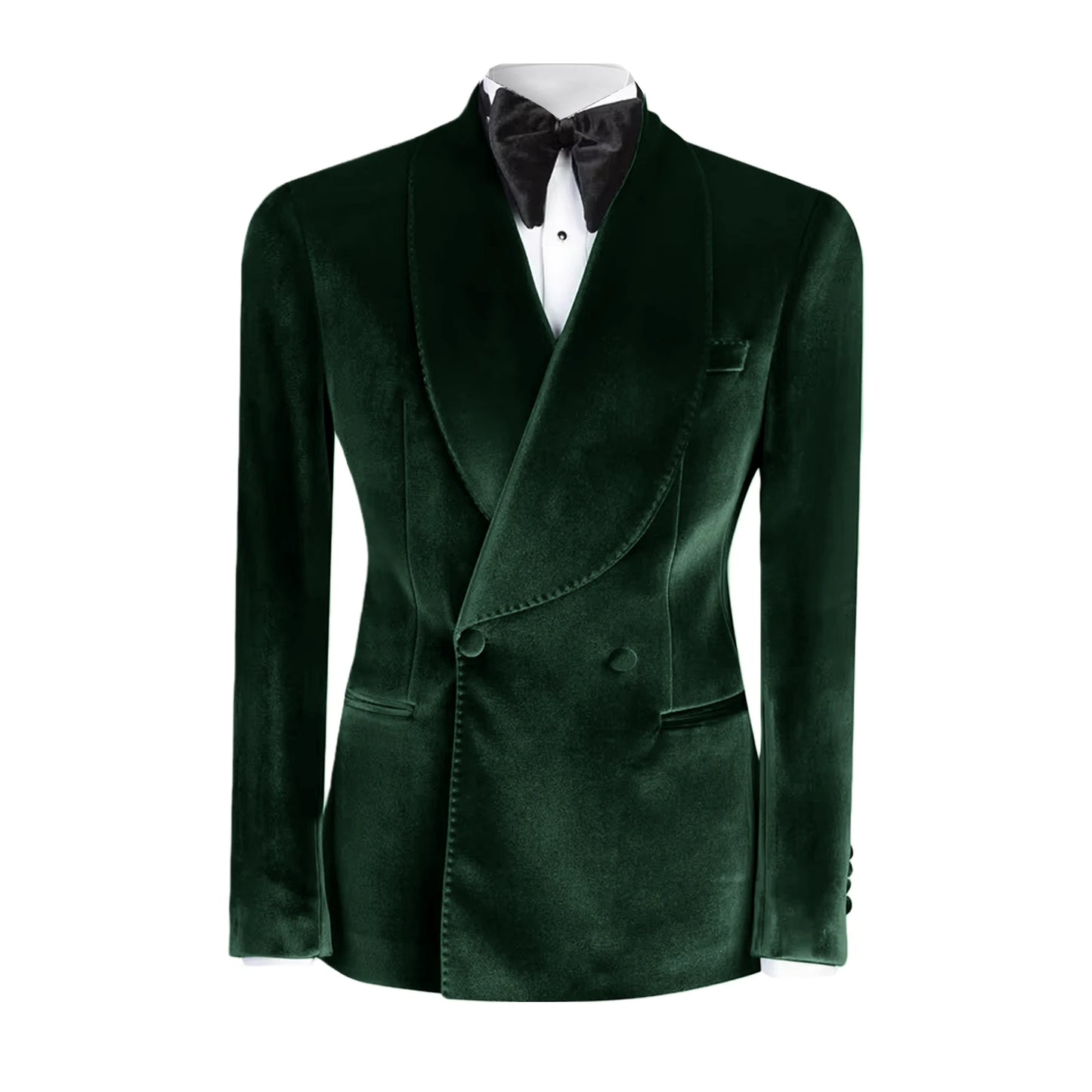 Formal Velvet Men's Suits Blazer Double Breasted Jacket 1 Piece Elegant Slim Fit Male Clothing Wedding Men Business Casual Coats