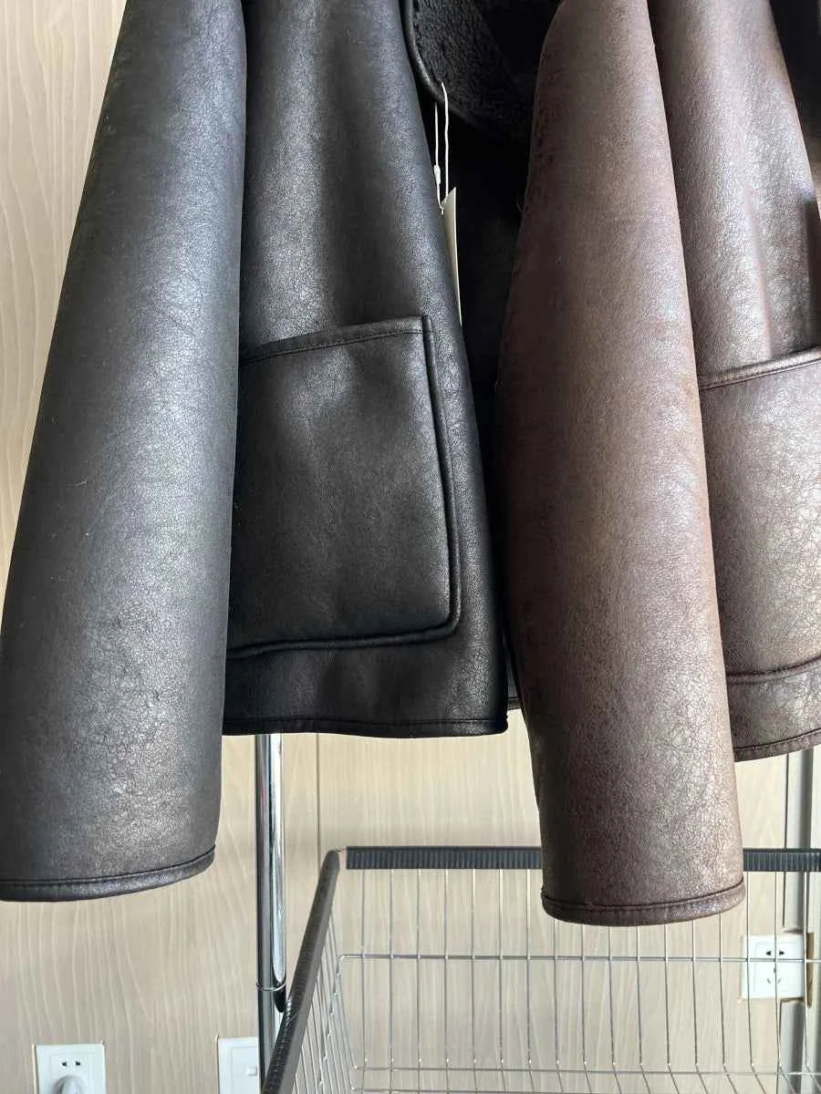 ETJ 2025 Fall/Winter New Arrival Women's ZW Series Double-Sided Collar Oversized Long-Sleeve Jacket Warm Coat 3548246