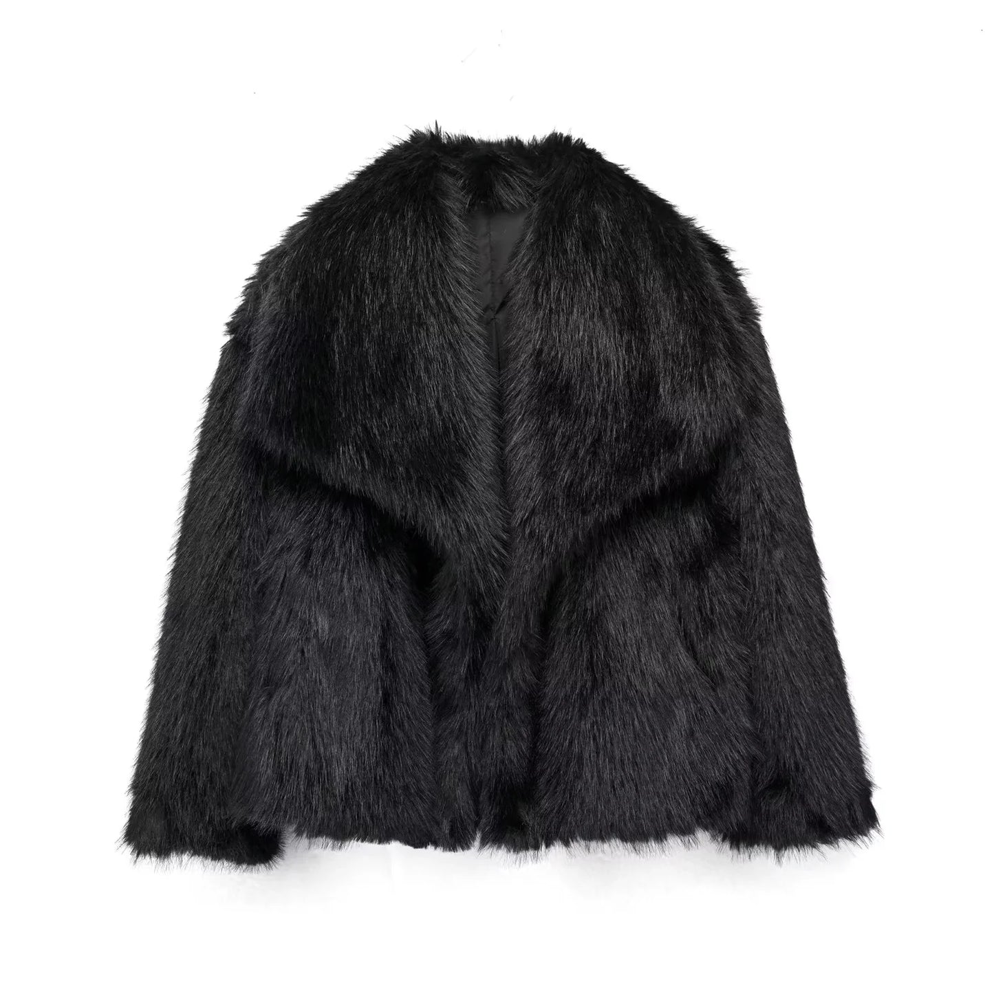 KONDALA 2026 Spring Summer Casual Faux Fur Brown Women Warm Jackets Valentine‘s Day Turn Down Collar Oversized Elegant Coats
