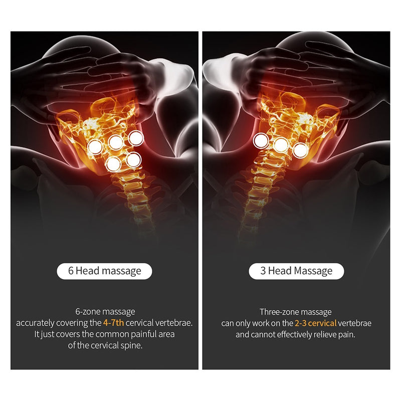 Massageador inteligente de pescoço e costas com 6 cabeças, massagem para ombros e pescoço, massageador cervical