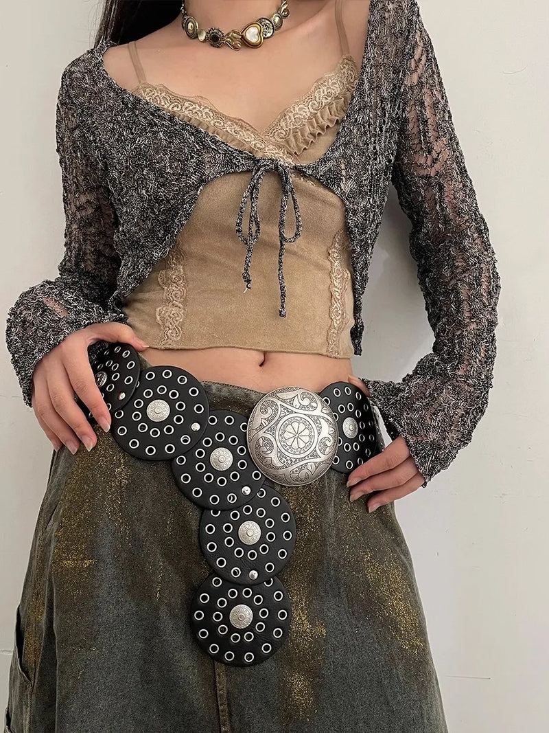 Adorno de cinto de vento com saias com acessórios exagerados  cinto largo feminino e moda retrô