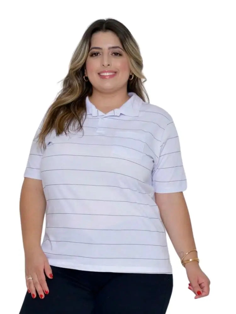 Plus Size White Polo Shirt