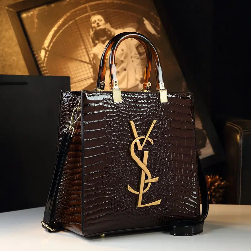 Genuine Leather Women Handbags Alligator Pattern Large Capacity Tote Bag Fashion Mother Bag 2025 New All-match Portable Bags