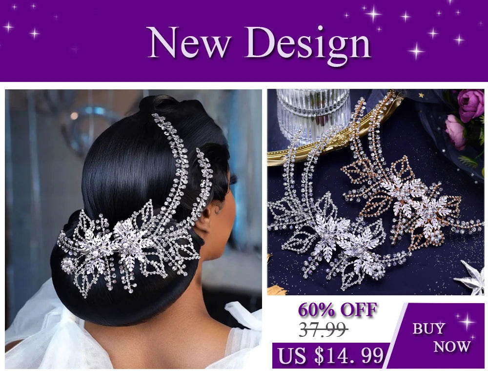 YouLaPan Bridal Crown Wedding Headband Rhinestone Brides Diadem Pageant Wedding Hair Accessories Woman Tiara and Headdress HP240