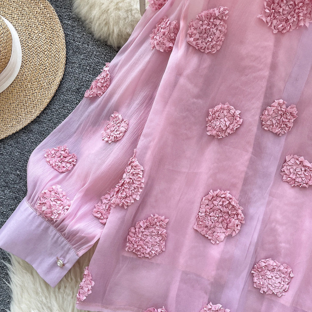 Blusa básica de manga comprida, gola polo vintage, gravata, abotoamento simples, solta, com strass, moda urbana francesa, blusa de outono