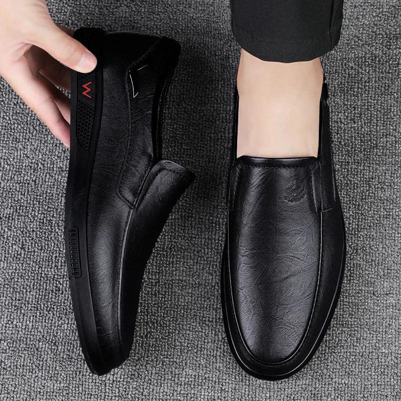 CLOHOO brand special edition two layer cowhide rubber sole handmade shoes business casual leather shoes men - CRAVO ROSE