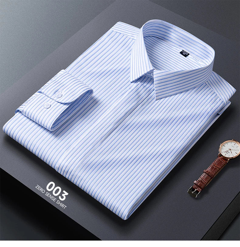 New Stretch Anti-Wrinkle Men's Shirt Modal Cotton Soft And Comfortable Business Social Tops Office Wear Easy Care Classic Style