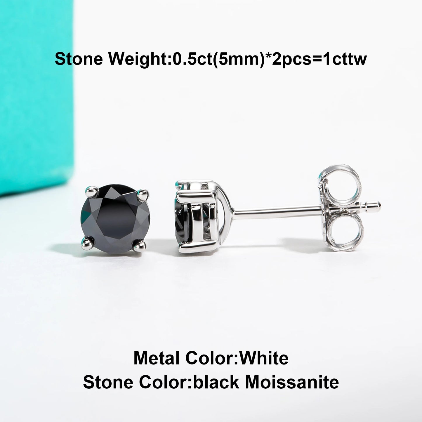 Anujewel 10k ouro 4/3/2/1.6/1/0.6ct moissanite brincos para mulheres real 10k ouro post anti-alergia brincos masculinos jóias - CRAVO ROSE