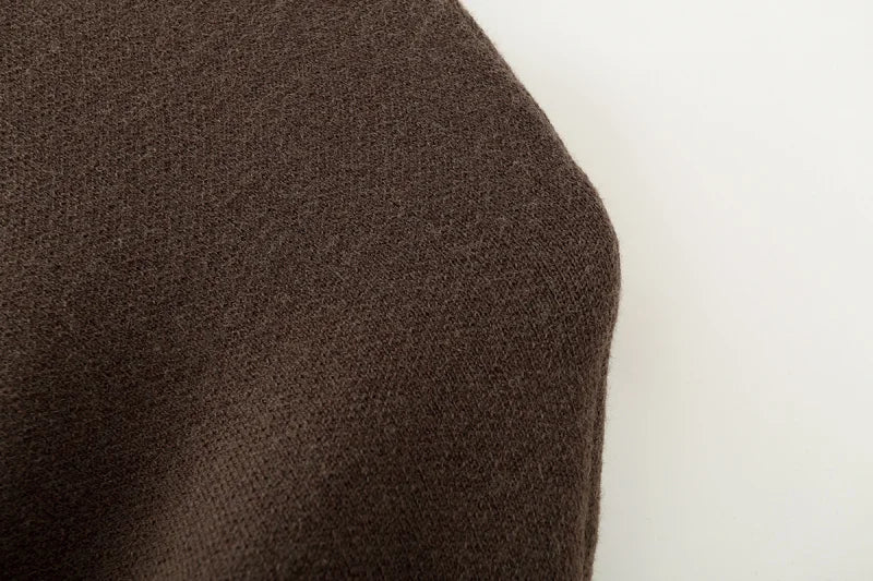 ETJ 2025 women's new fashion oversized loose version of the round neck cape sweater solid color bat sleeve sweater