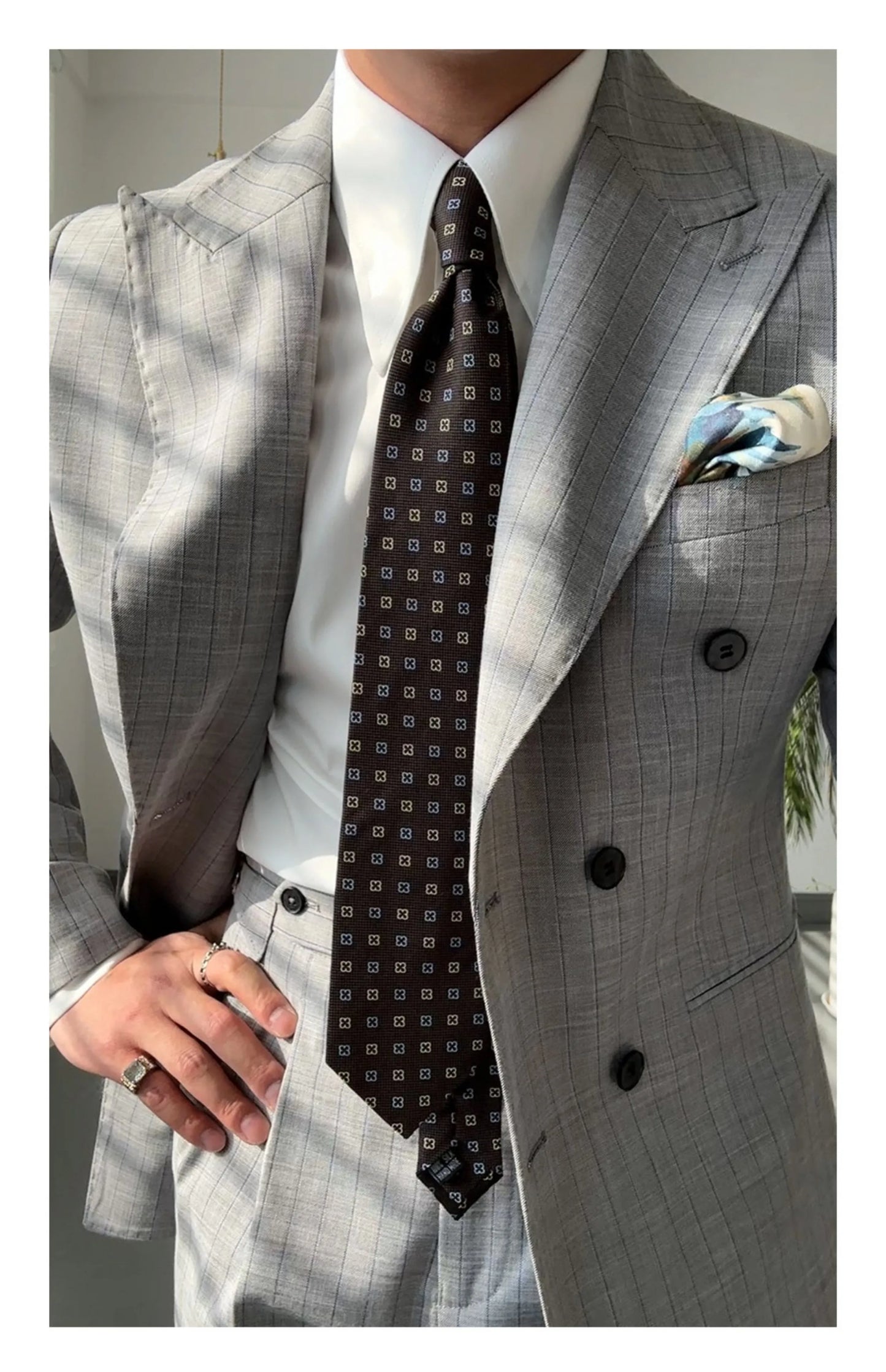 Men's shirt design retro trendy brand long pointed shirt - men's authentic retro appearance custom shirt