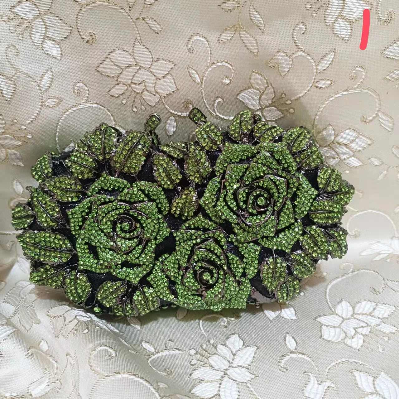 Pedras de cor prata Bolsa de embreagem de dinheiro para mulheres, bolsas nupciais cristal, festa de casamento, bolsa para casamento - CRAVO ROSE