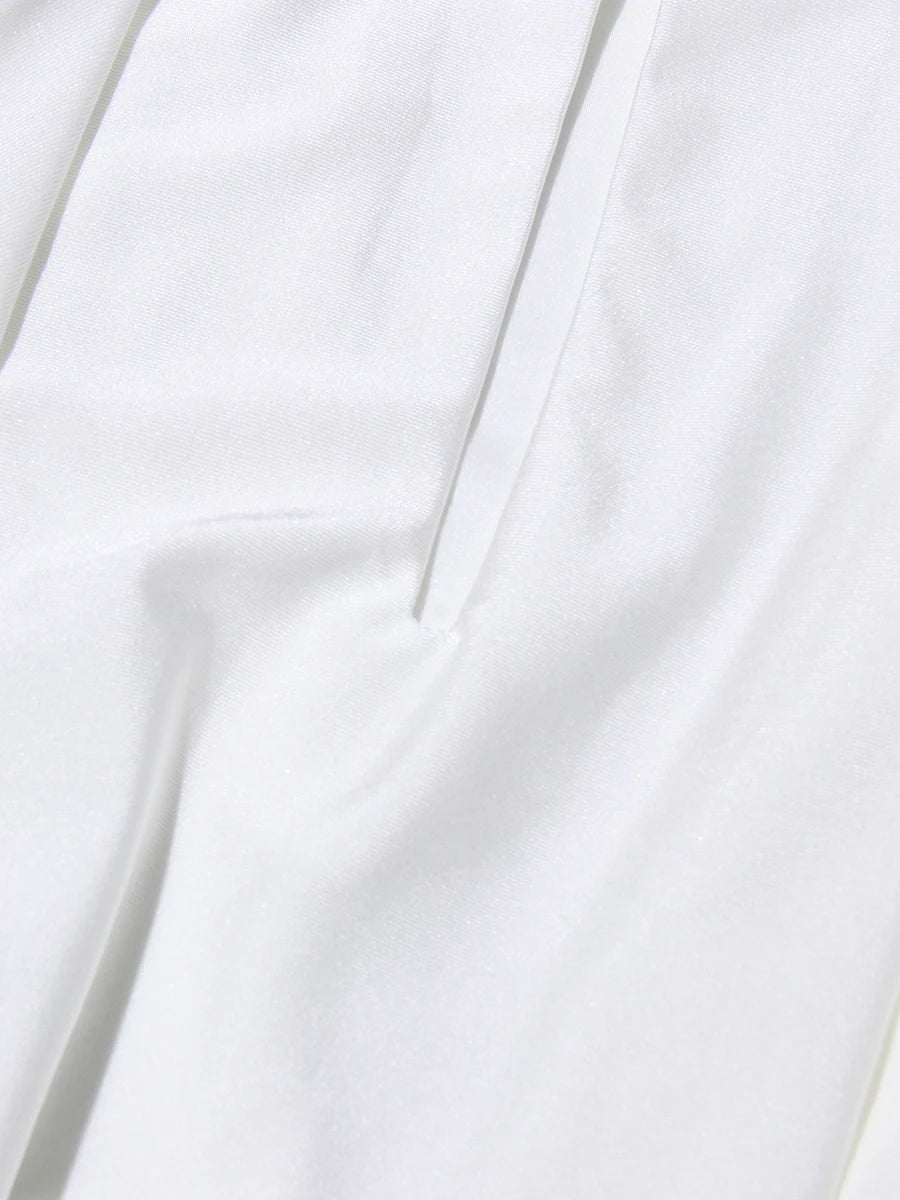 Solid Spliced Appliques Dresses For Women Turtleneck Long Sleeve High Waist Hollow Out Temperament Dress Female New