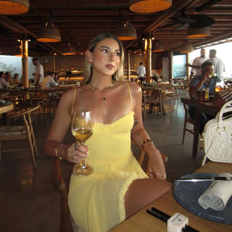 DGLUKE Spaghetti Strap Mesh Long Dress Women Ruched Bodycon Asymmetrical Ruffle Maxi Dress Elegant Ball Gown Dress 2025