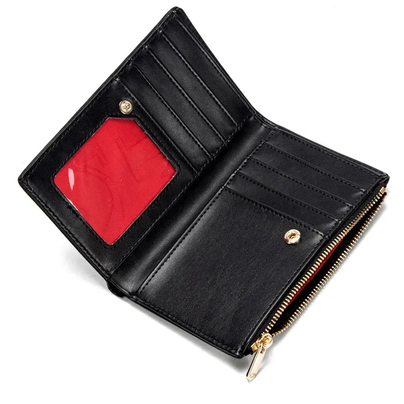 CH Luxury Wallet Card Leather Zipper Letter Printed Short Women's Handbag 2026 Trendy Coin Storage Bag