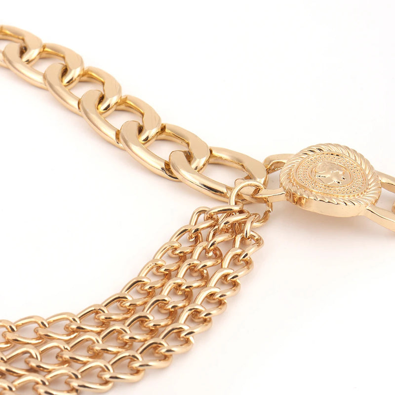 Metallic ladies punk waist chain Fringe chain Body chain waist trim dress Sexy belt accessories riemen voor vrouwen cinturones