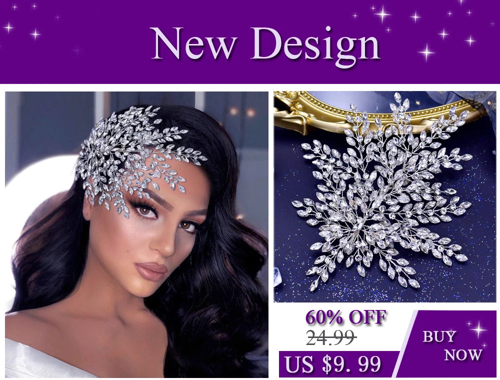 YouLaPan Bridal Crown Wedding Headband Rhinestone Brides Diadem Pageant Wedding Hair Accessories Woman Tiara and Headdress HP240