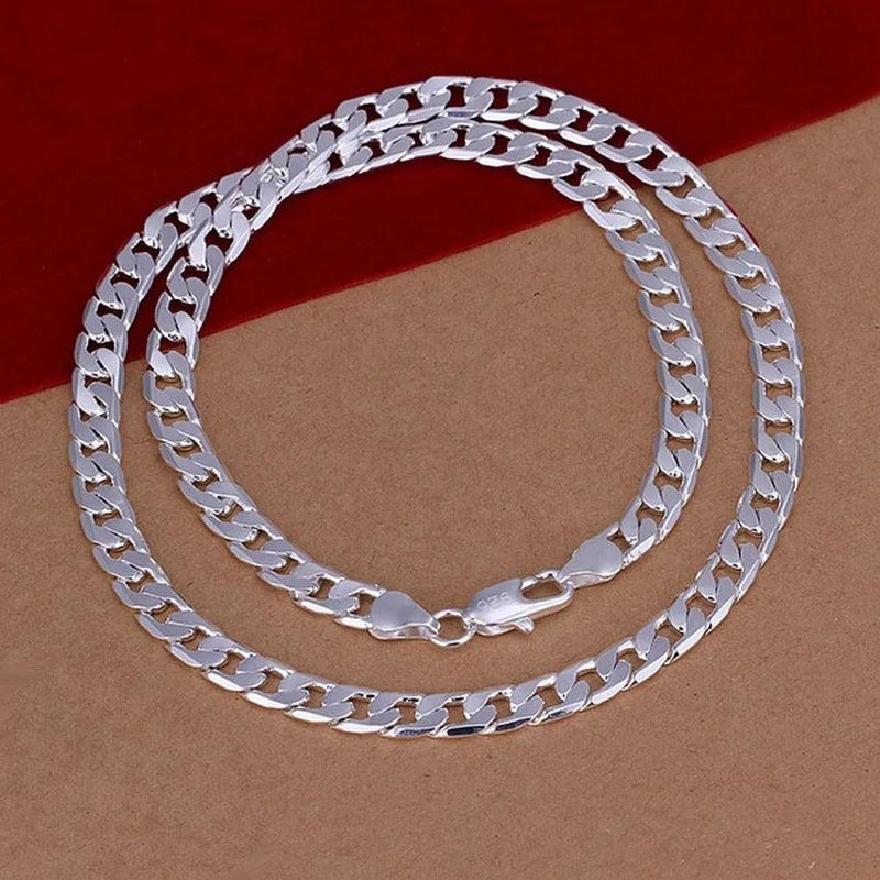 Fine 925 Sterling Silver Necklace exquisite noble luxury gorgeous charm fashion 6MM men solid wedding chain women jewelry - CRAVO ROSE