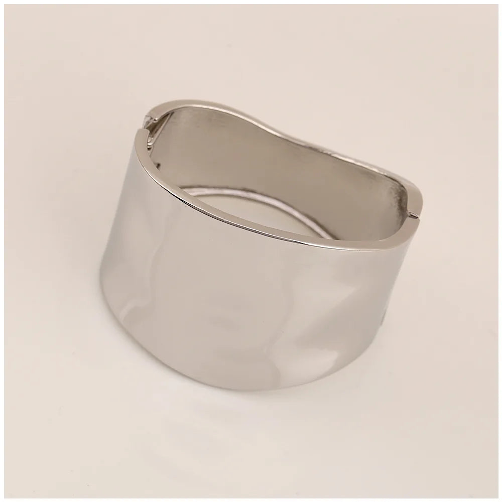 KMVEXO Punk Hip Hop Wide Asymmetric Bangles Bracelets For Women Statement Alloy Bangles Men Jewelry Femme Accessories Manchette