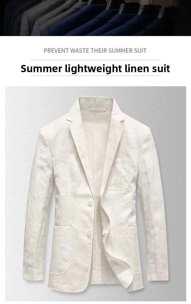 Linen Sun Protection Jacket Blazer - Men's Fashionable Business Casual Versatile and Comfortable Ice Sensation Breathable Blazer