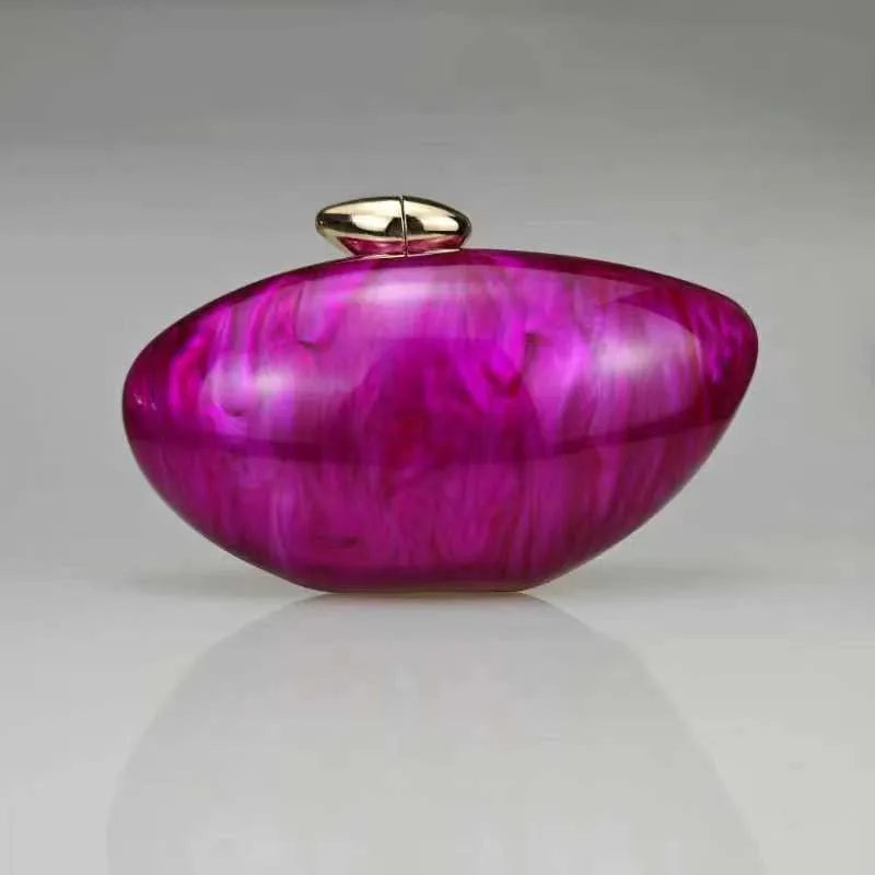 Shell Brand Pearl Brown Marble Acrylic Box Clutches Evening Bag Wedding Party  Female Mini Purse Evening Female Bridal Handbag