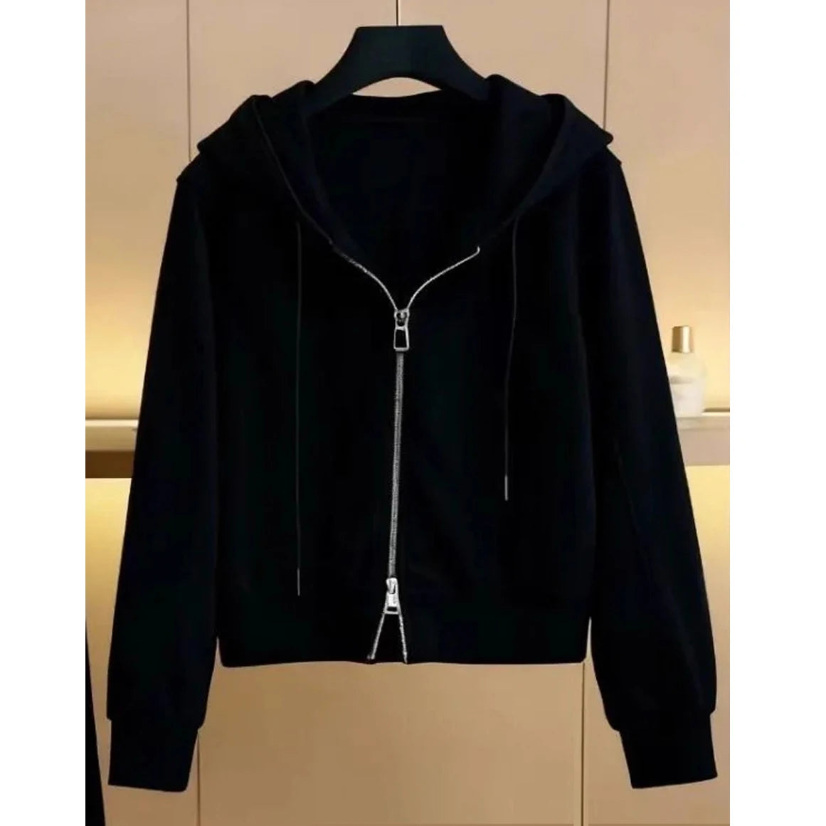 Women's Fleece Lined Thick Casual Sports Suit Set Hoodie Jacket Wide Leg Pants Two Piece Set Autumn Winter Fashion New Style