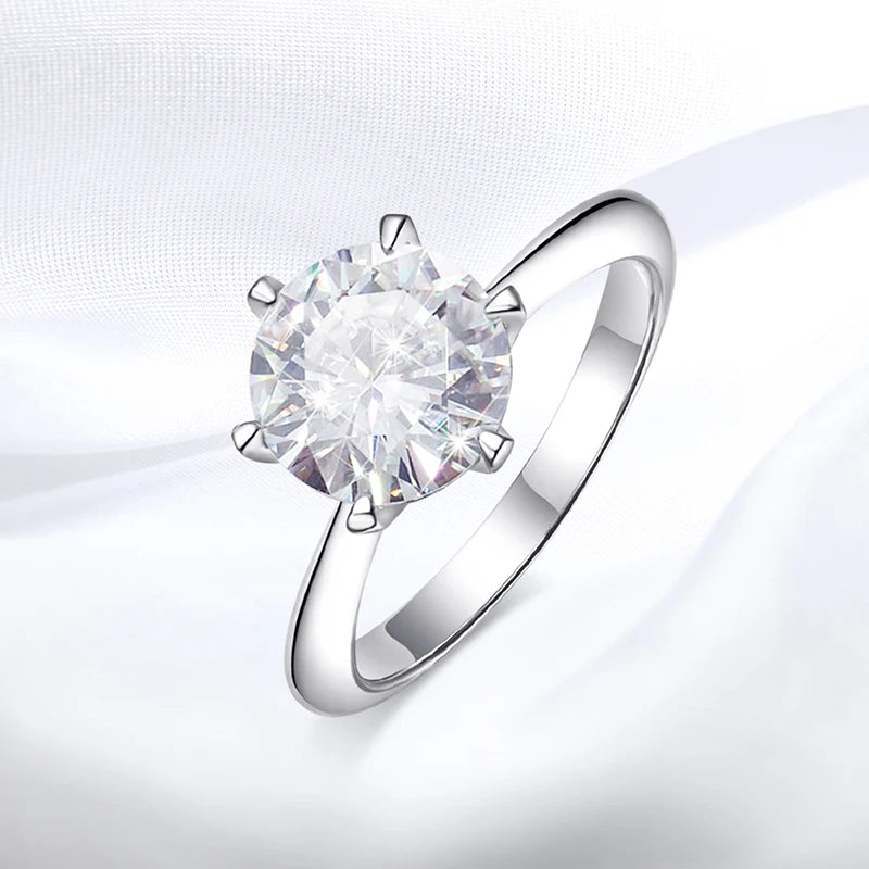 Smyoue GRA Certified 1-5CT Moissanite Ring VVS1 Lab Diamond Solitaire Ring for Women Engagement Promise Wedding Band Jewelry