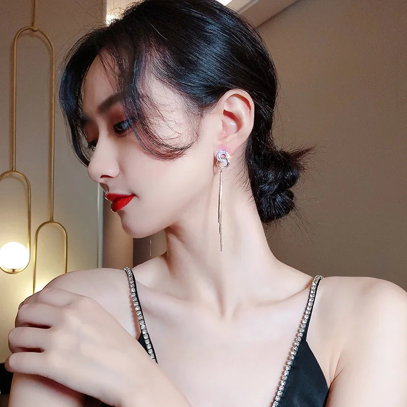 Vintage Red Heart Crystal Earrings For Women Cross Pendant Rhinestone Dangle Earring Jewelry Party Anniversary Gift Pendientes