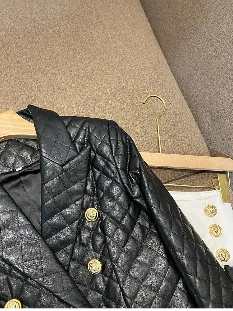 High-end Black Elegant Suit Jacket Ladies Casual Double Breasted Fashion Women's Blazer 2023 Office Work Casual Female Outerwear