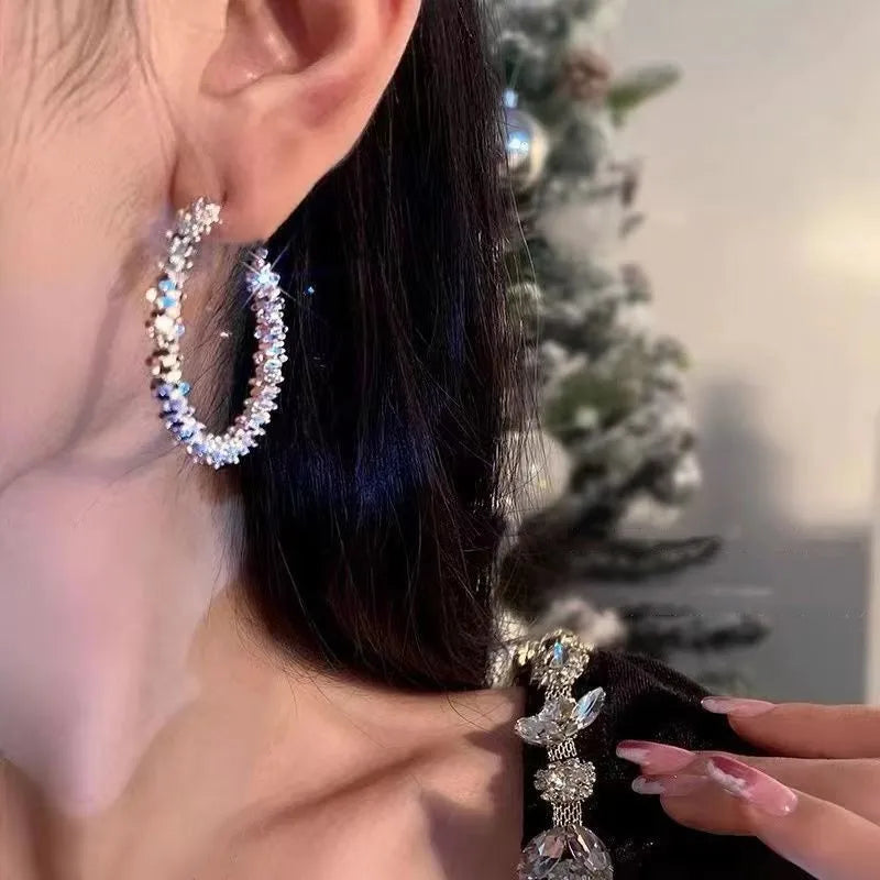 Brinco Elegante Delicado Geométrico Brincos Redondos Para Mulheres Jóias Festa de Casamento Presentes Premium