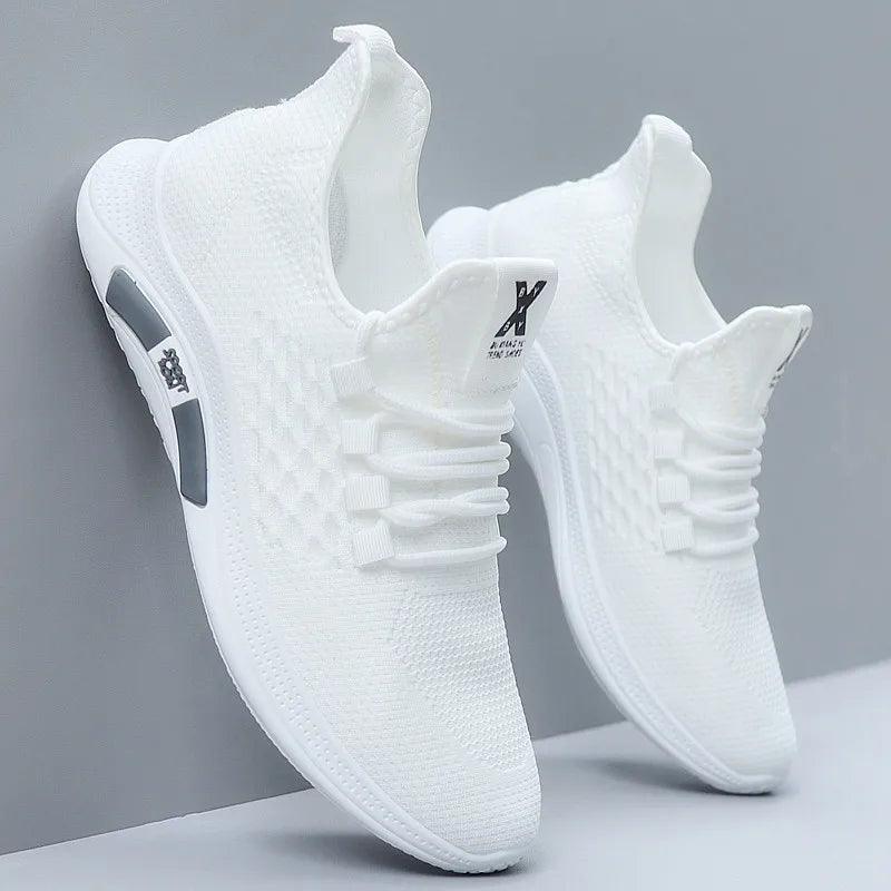 Spring White Casual Shoes Breathable Non-slip Walking Sneakers Men Shoes Outdoor 2023 Comfortable Fashion Lace Up Running Shoes - CRAVO ROSE