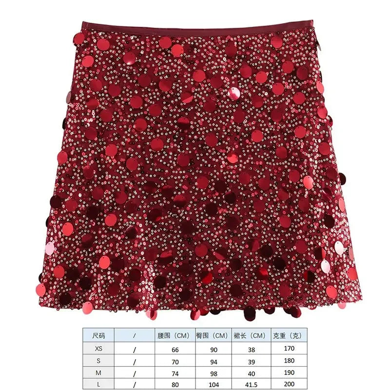 Mini Saias para Mulheres Roupas Moda Roupas Sexy Streetwear Dança Bling Lantejoulas Garotas Gostosas