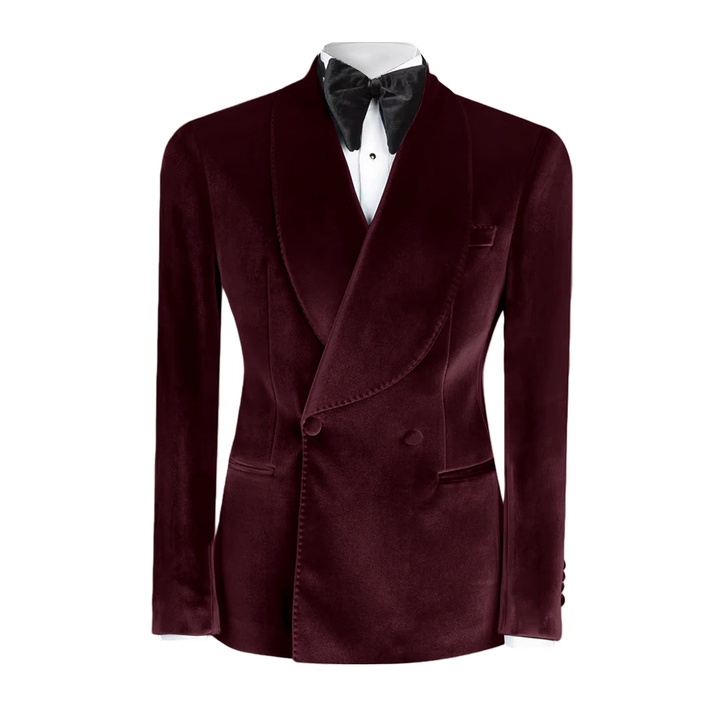 Formal Velvet Men's Suits Blazer Double Breasted Jacket 1 Piece Elegant Slim Fit Male Clothing Wedding Men Business Casual Coats