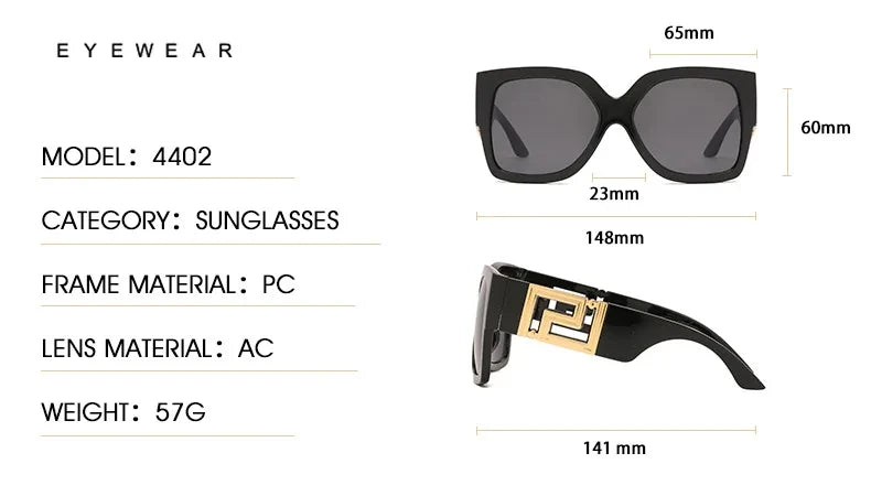 Sunglasses Men Women Vintage Oversize Trendy Square Gradient Shades Sun Glasses 2023 Luxury Brand Design Fashion UV400 Eyewear