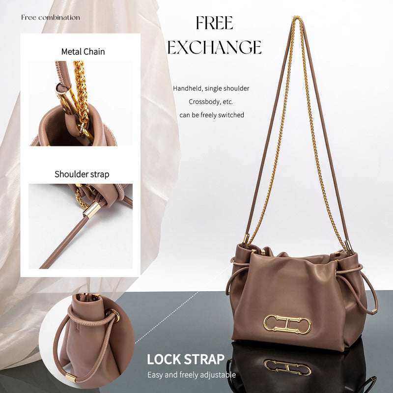 CHCH Women's Shoulder Bag New PU Cloud Bag 2024 New Crossbody Bag Party Wallet