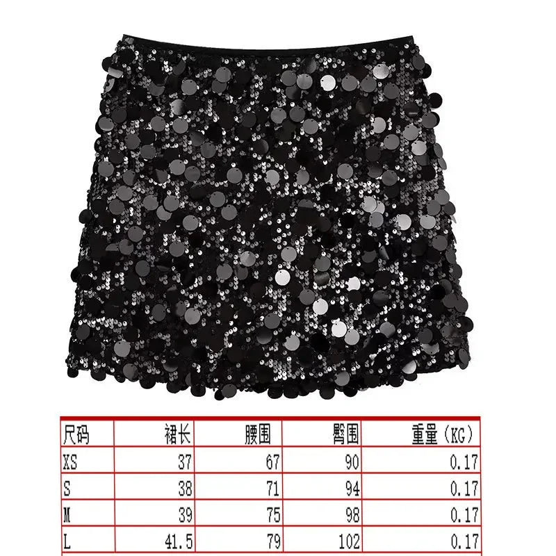 Mini Saias para Mulheres Roupas Moda Roupas Sexy Streetwear Dança Bling Lantejoulas Garotas Gostosas