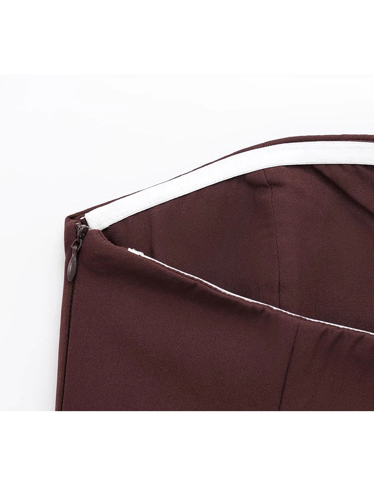 TFMLN Primavera Verão Feminino Sem Alças Crop 2025 Tops Básicos Sem Mangas Escritório Senhora Tops Tendência Rua Clássico Sólido Tops Tubo