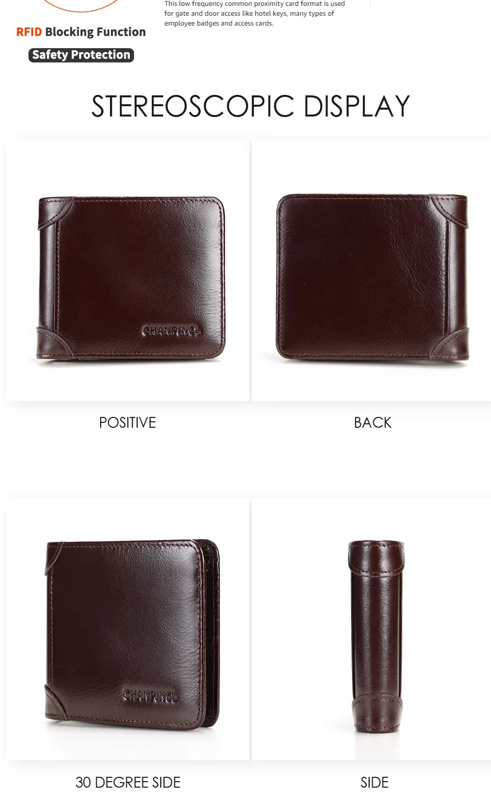 CHANPINCL Men's Italian Top-Grain Cow Leather Short Tri-Fold Wallet – RFID Blocking & Gift Box