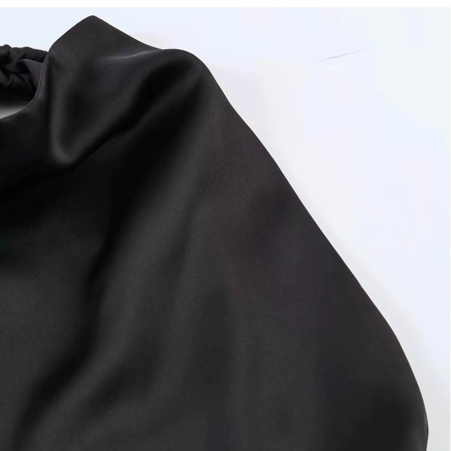 Spring New Women's  Knot Belted Asymmetrical Hem Neck Hanging Collar Top Loose Fit Other Material 100% Short Length