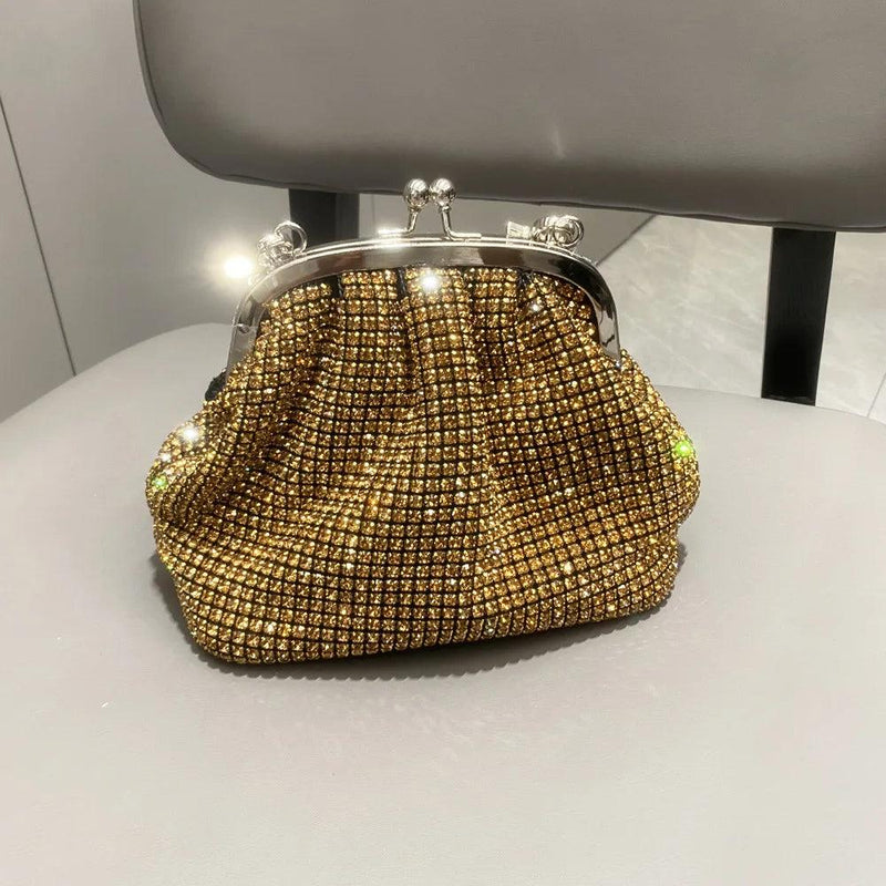 Handle Rhinestones Evening Bag Purses and Handbag Luxury Designer Shiny Crystal Bridal Clutch Purse Bucket Bag Shoulder Bags - CRAVO ROSE