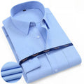 Camisa masculina de manga comprida, lisa, básica, formal, confortável, social, de ajuste padrão, fácil de cuidar, camisa de escritório, tamanho S-5XL