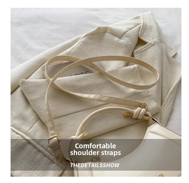 Bolsa de Luxo Francesa para Mulheres – Cor Sólida, Textura Sofisticada e Versátil (Modelo de Ombro)