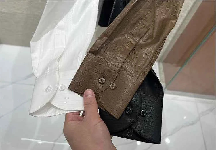 2026 Spring Fashion Big Collar Design Long Sleeved Shirt High Quality Men's Business Slim Fit Social Tuxedo Cotton Shirts